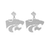 Kansas State Silver Logo Earring with BC Logo-Brianna Cannon New