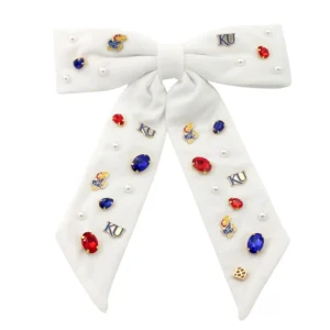 Kansas White Bow Barrette-Brianna Cannon Hot