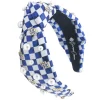 Kentucky Blue & White Checkerboard Logo Headband-Brianna Cannon Hot