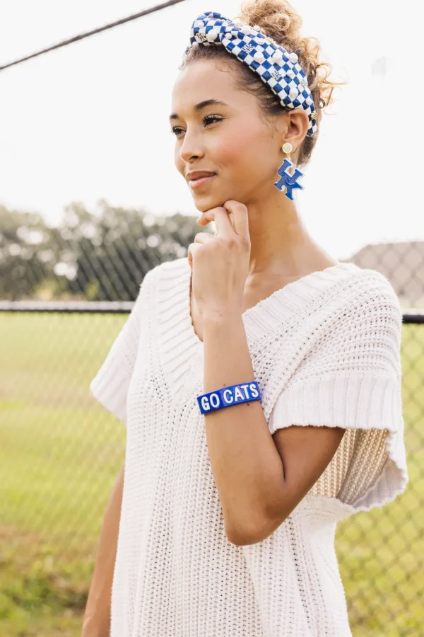 Kentucky Blue & White Checkerboard Logo Headband-Brianna Cannon Hot