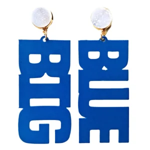 Kentucky Blue "BIG BLUE" Earrings with White Druzy-Brianna Cannon Outlet