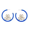 Kentucky Blue Pavé Hoop Earrings-Brianna Cannon Fashion