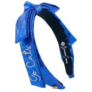 Kentucky Blue Thin Embroidered Ribbon Bow Headband-Brianna Cannon Fashion