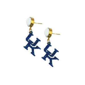 Kentucky Mini Blue Glitter UK Earrings-Brianna Cannon Fashion