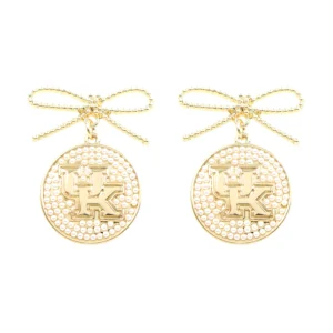 Kentucky Pearl Bow Medallion Earrings-Brianna Cannon Discount