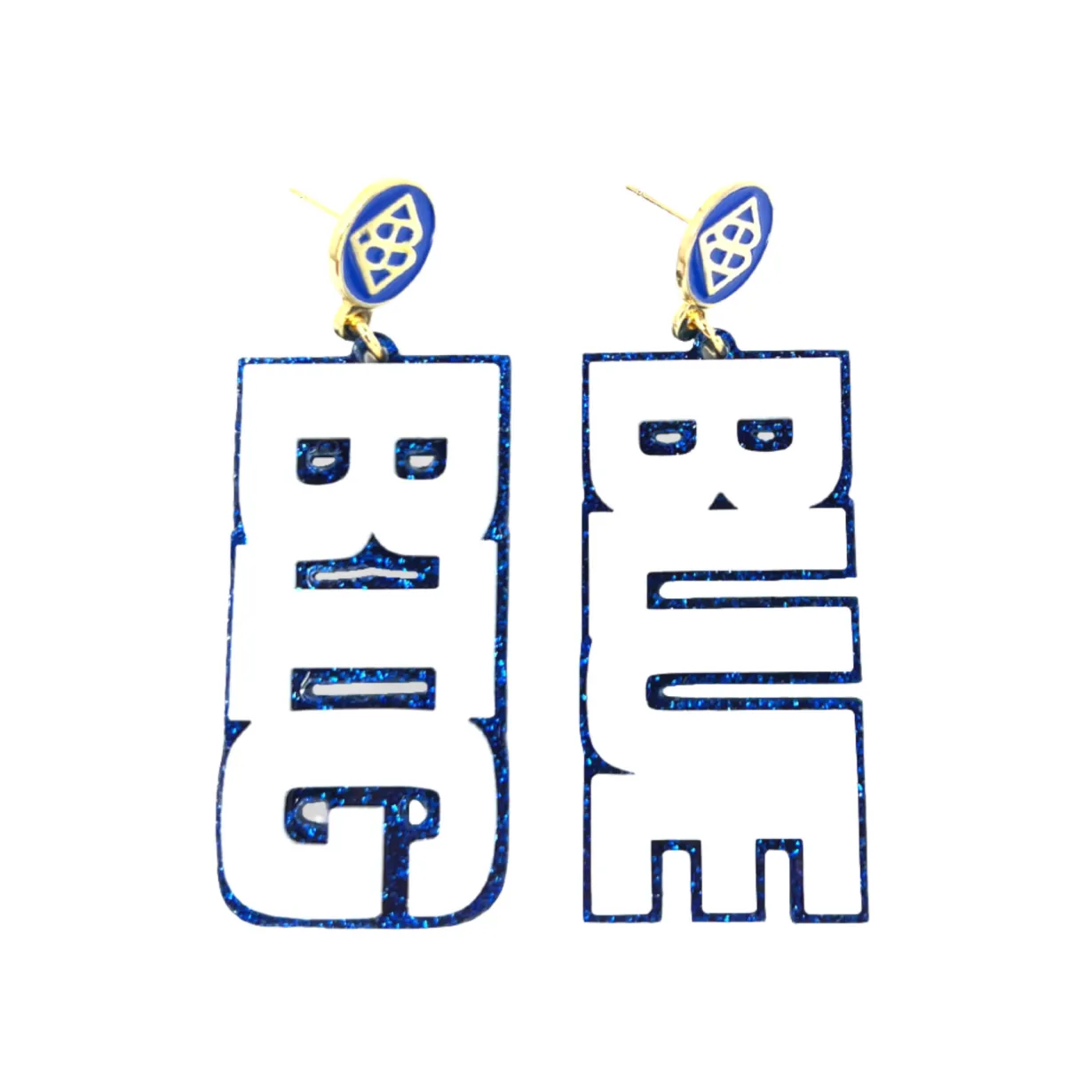 kentucky_white__blue_glit_0-1.webp Kentucky White & Blue Glitter BIG BLUE Earrings-Brianna Cannon Discount