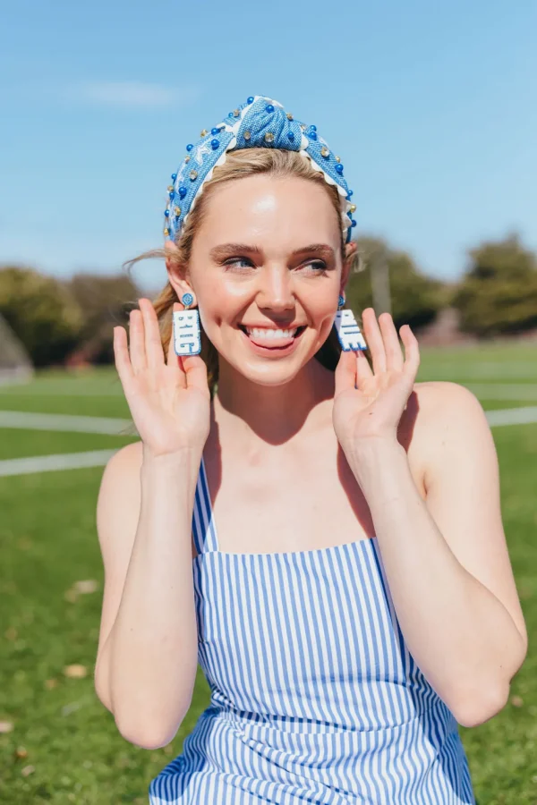Kentucky White & Blue Glitter BIG BLUE Earrings-Brianna Cannon Discount