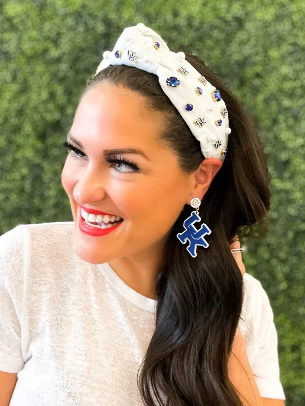 Kentucky White Logo Headband-Brianna Cannon Clearance
