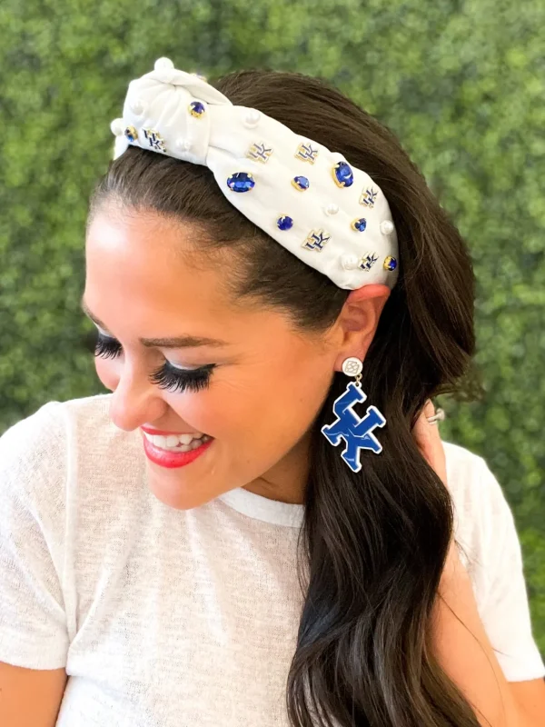 Kentucky White Logo Headband-Brianna Cannon Clearance