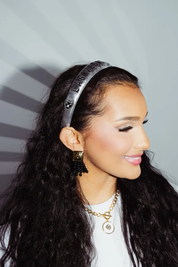 Las Vegas Raiders Thin Embroidered Headband-Brianna Cannon Sale