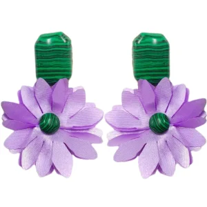 Lavender and Green Flower Earrings-Brianna Cannon Discount