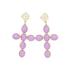 Lavender Cabochon Cross Earrings-Brianna Cannon Discount