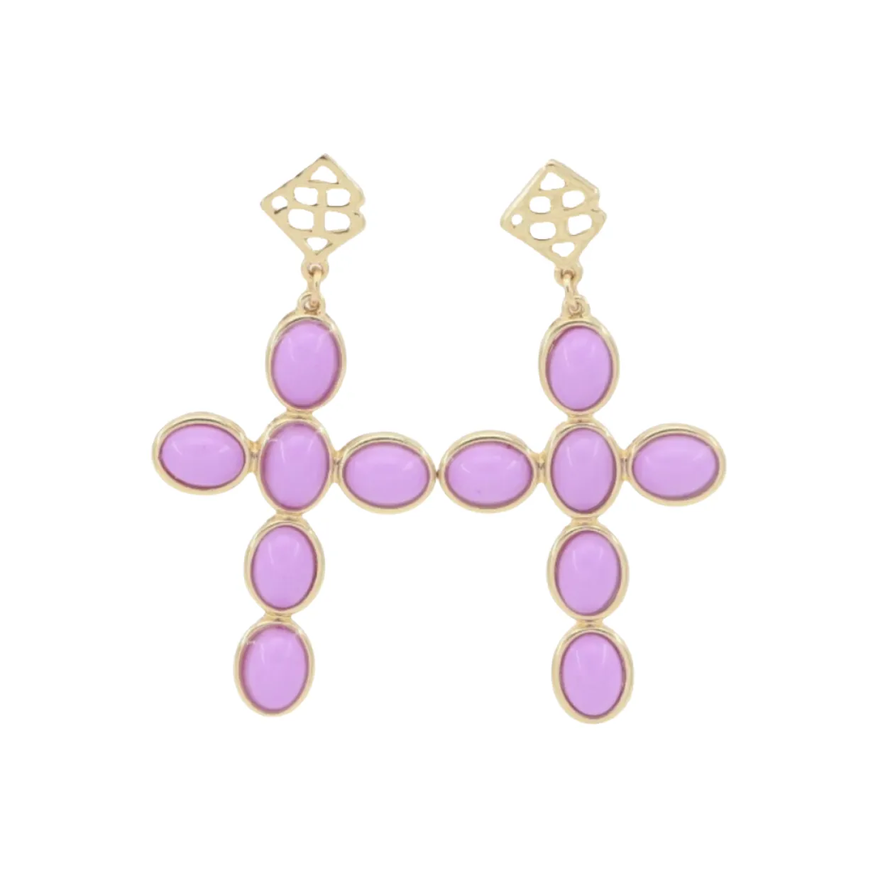 lavender_cabochon_cross_e_0.webp Lavender Cabochon Cross Earrings-Brianna Cannon Discount