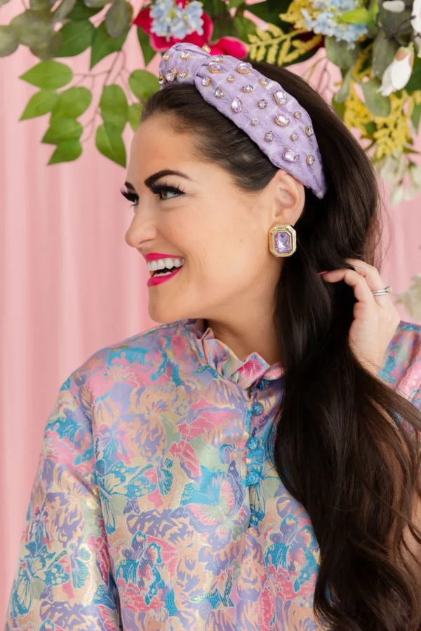 Lavender Jeweled Studs-Brianna Cannon Clearance