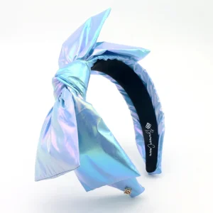 Light Blue Metallic Side Bow Headband-Brianna Cannon Sale