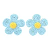 Light Blue Raffia Daisy Earrings-Brianna Cannon Discount