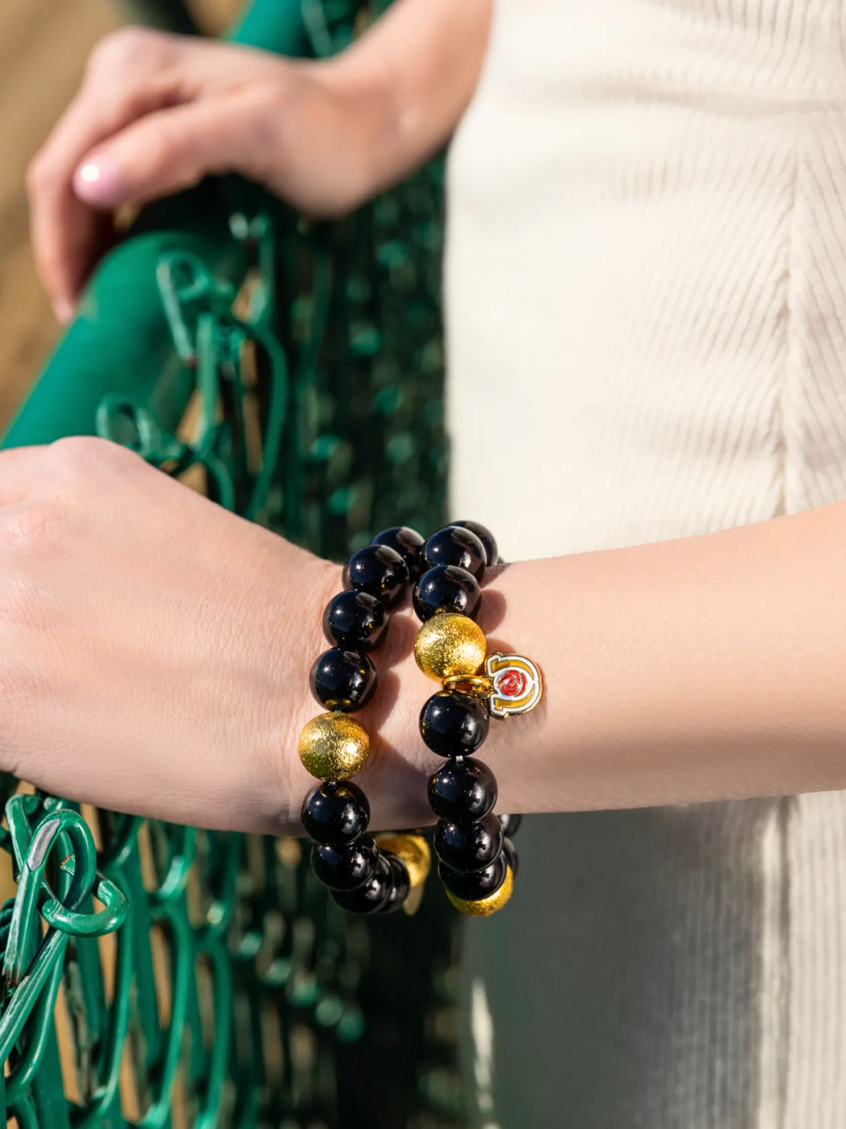 limited_edition_kentucky__1-2.webp Limited Edition Kentucky Derby 150th Anniversary Beaded Bracelet with Charm-Brianna Cannon Best