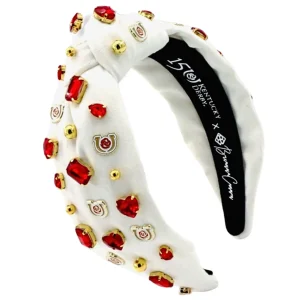 Limited Edition 151st Anniversary Kentucky Derby White Headband with Logo and Crystals-Brianna Cannon Discount