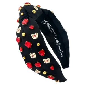 Limited Edition 151st Anniversary Kentucky Derby Black Headband with Logo and Crystals-Brianna Cannon New