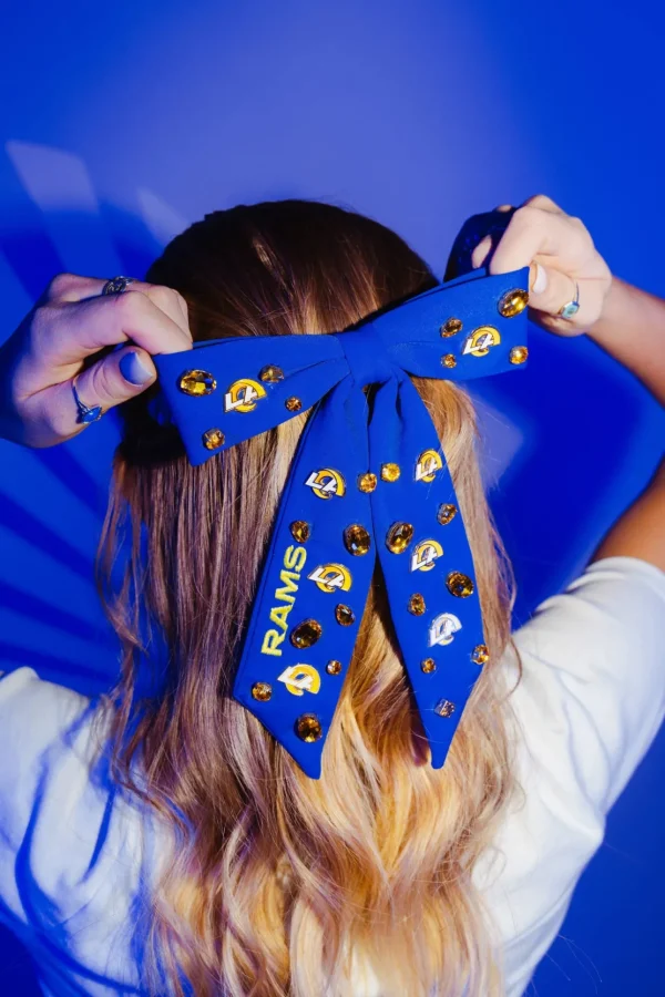 Los Angeles Rams Blue Bow Barrette-Brianna Cannon Outlet