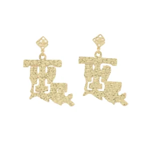 Louisiana Tech Gold Logo Earring with BC Logo-Brianna Cannon Sale