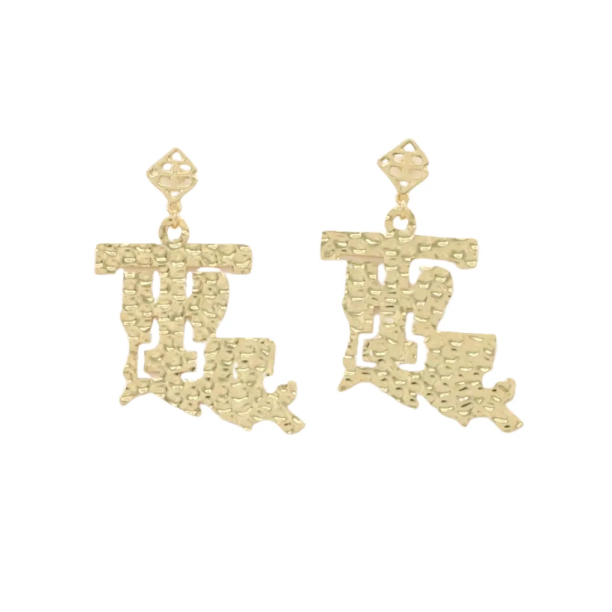 louisiana_tech_gold_logo__0.webp Louisiana Tech Gold Logo Earring with BC Logo-Brianna Cannon Sale