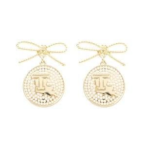 Louisiana Tech Logo Pearl Medallion Earring-Brianna Cannon Fashion