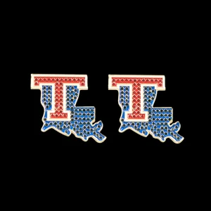 Louisiana Tech Pavé Logo Studs-Brianna Cannon Discount