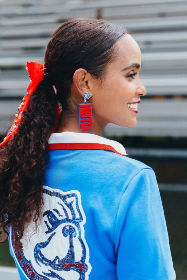 Louisiana Tech Red HBTD Earrings-Brianna Cannon Online