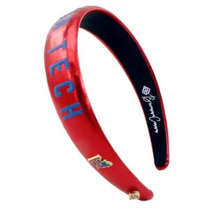 Louisiana Tech Red Thin Embroidered Headband-Brianna Cannon Fashion