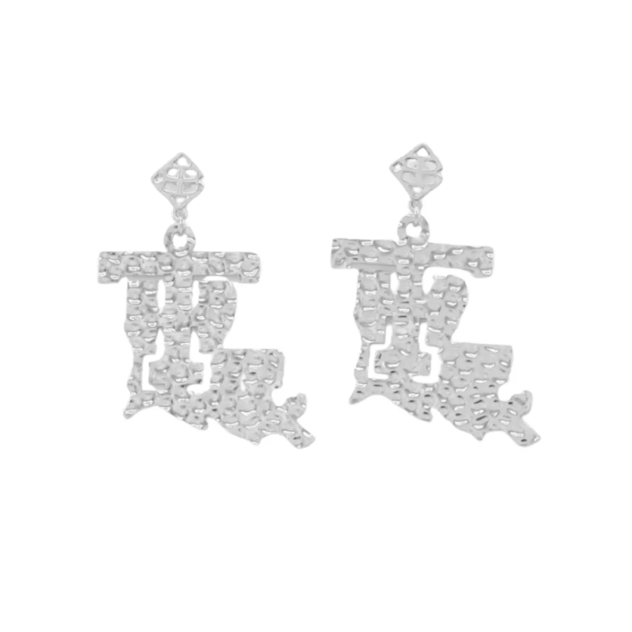 louisiana_tech_silver_log_0.webp Louisiana Tech Silver Logo Earring with BC Logo-Brianna Cannon Discount