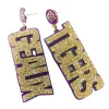 LSU Gold Glitter & Purple GEAUX TIGERS Earrings-Brianna Cannon New