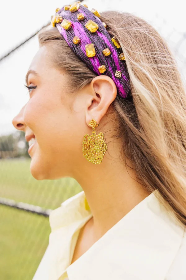 LSU Gold Tiger Earring with BC Logo-Brianna Cannon Hot