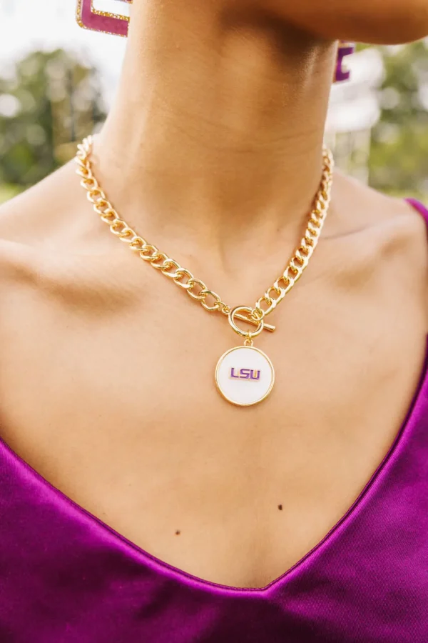 LSU Logo Necklace-Brianna Cannon Fashion