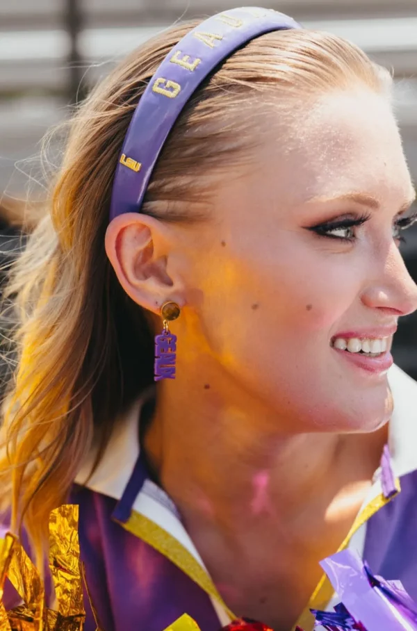 LSU Mini Purple GEAUX TIGERS Earrings-Brianna Cannon Fashion