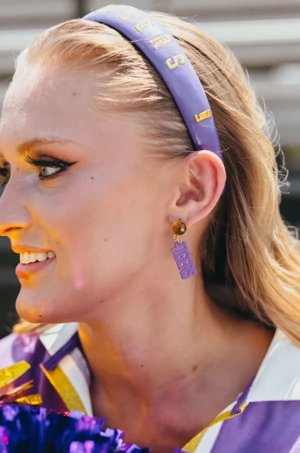 LSU Mini Purple GEAUX TIGERS Earrings-Brianna Cannon Fashion