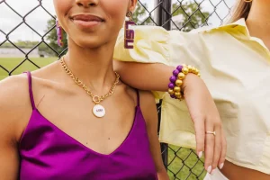 LSU Purple & Gold Glitter LSU Earrings-Brianna Cannon Hot