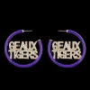 LSU Purple Pavé Hoop Earrings-Brianna Cannon Best