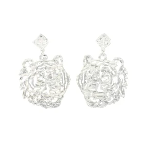 LSU Silver Tiger Earring with BC Logo-Brianna Cannon Discount