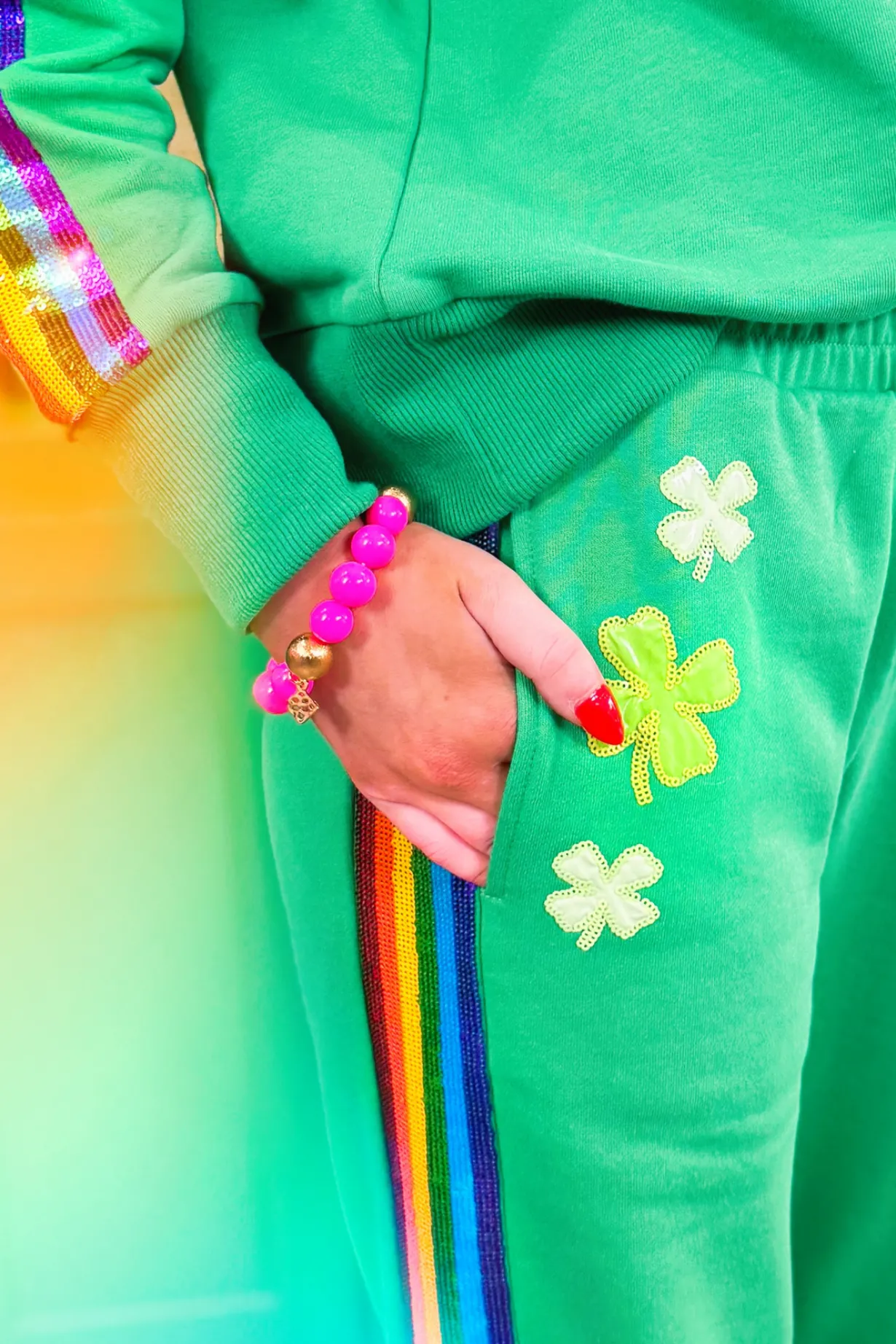 lucky_clover_rainbow_stri_1.webp Lucky Clover Rainbow Stripe Sweatpants-Brianna Cannon New