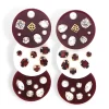 Maroon and White Triple Dot Earrings-Brianna Cannon Fashion
