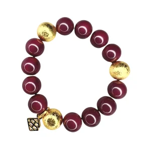 Maroon Beaded Brianna Bracelet-Brianna Cannon Clearance