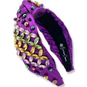 Metallic Purple Mardi Gras Headband with Crystals & Beads-Brianna Cannon Discount