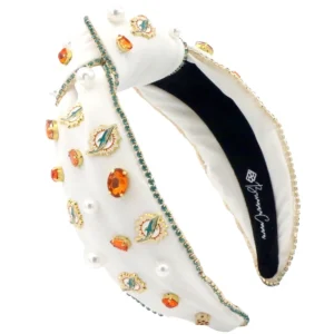 Miami Dolphins White Logo Headband-Brianna Cannon Fashion