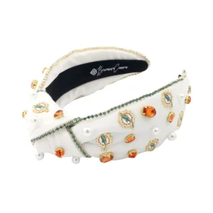 Miami Dolphins White Logo Headband-Brianna Cannon Fashion