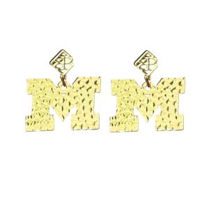 Michigan Gold Logo Earring with BC Logo-Brianna Cannon Best