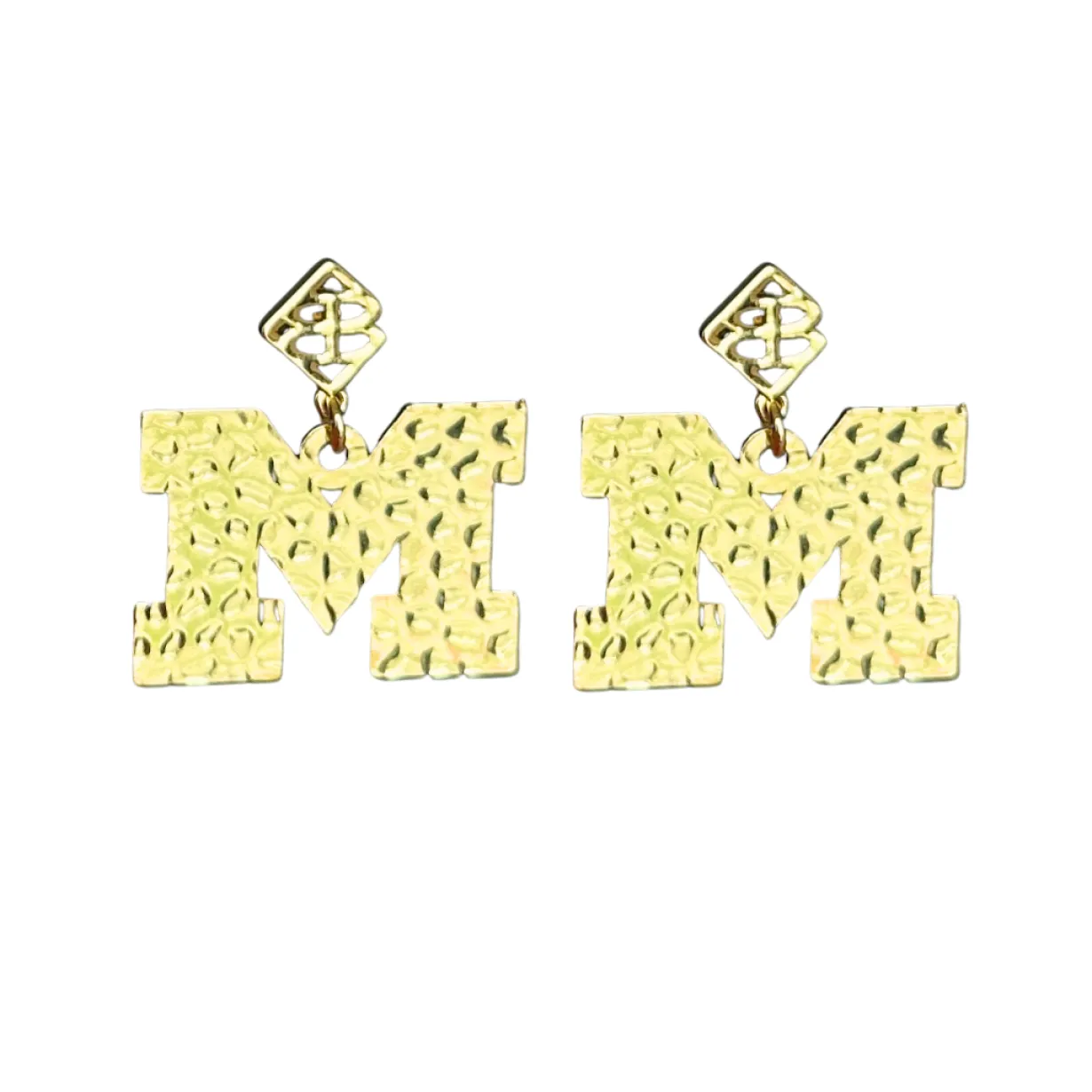 michigan_gold_logo_earrin_0.webp Michigan Gold Logo Earring with BC Logo-Brianna Cannon Best
