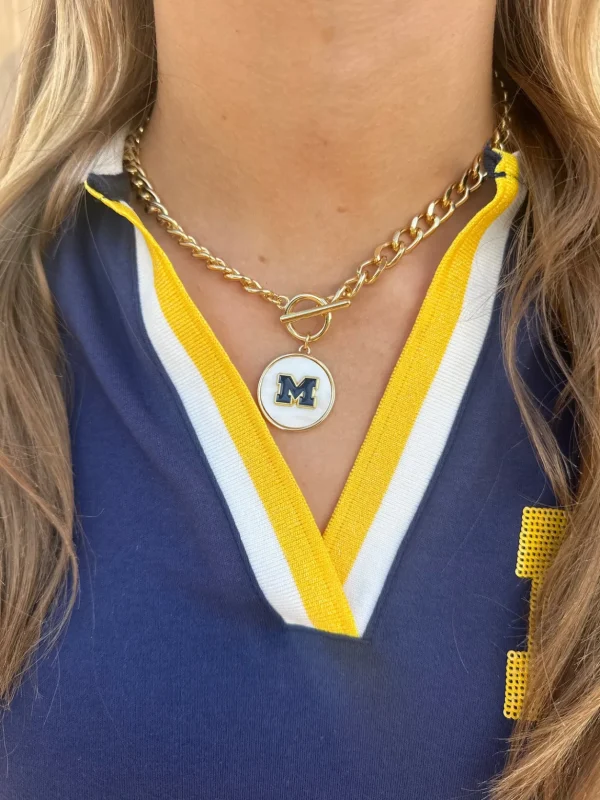 Michigan Logo Necklace-Brianna Cannon Discount