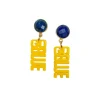 Michigan Mini Maize GO BLUE Earrings-Brianna Cannon Fashion