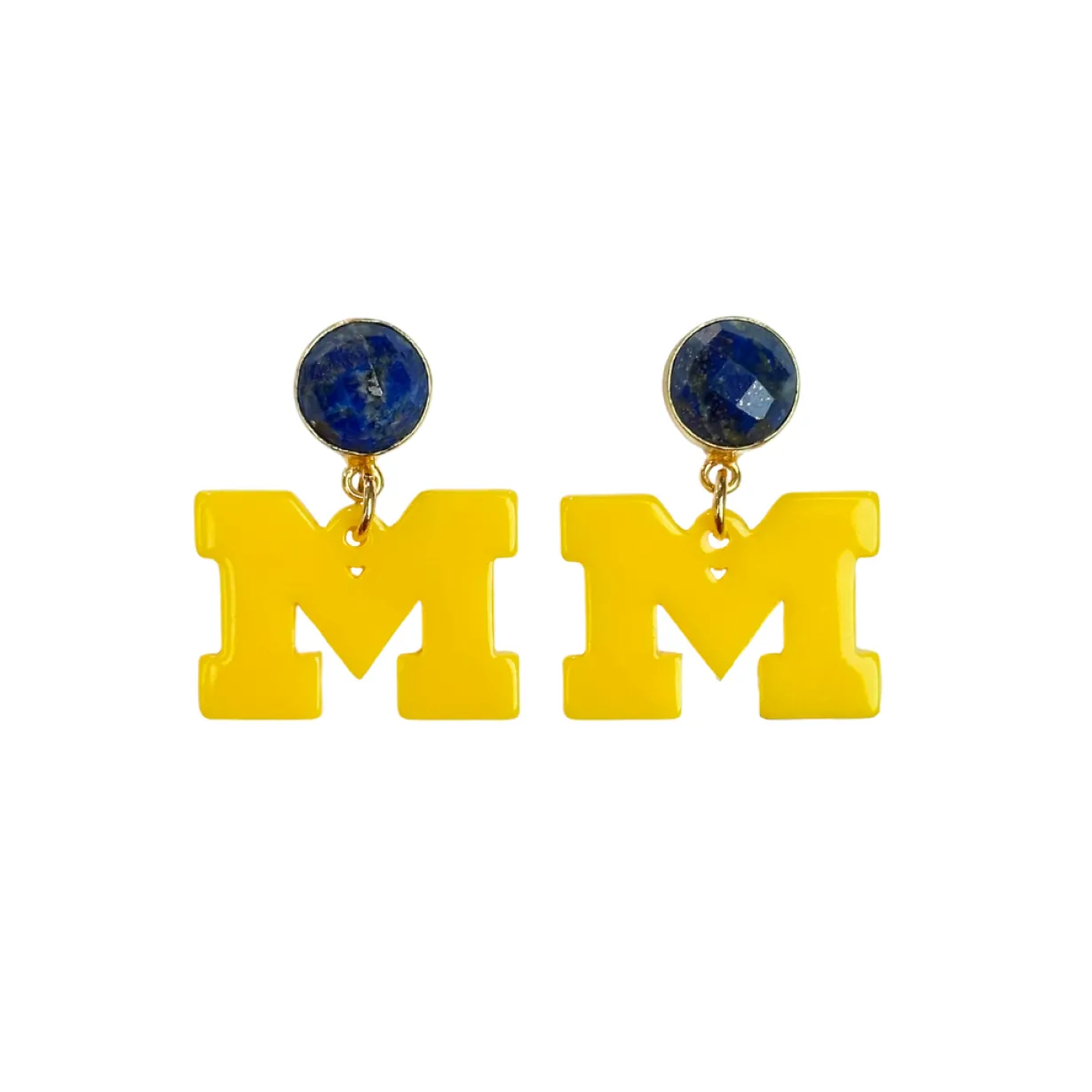 michigan_mini_maize_logo__0.webp Michigan Mini Maize Logo Earrings-Brianna Cannon New